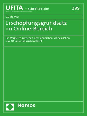 cover image of Erschöpfungsgrundsatz im Online-Bereich
